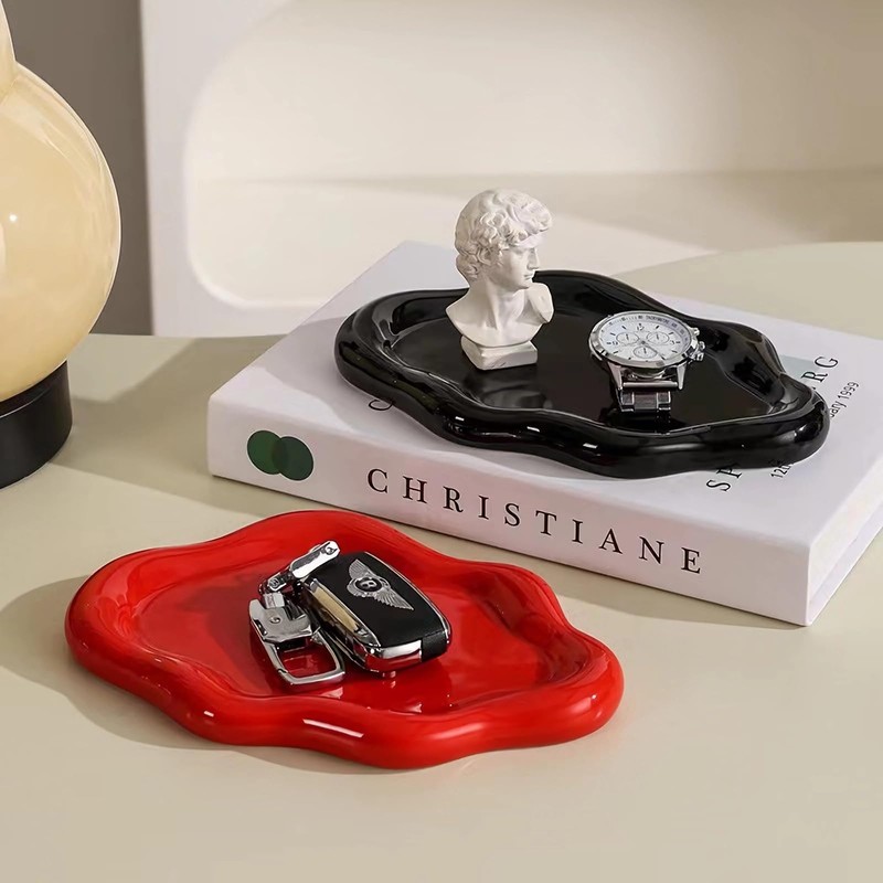 BIGPIPI Ceramic Jewelry Tray Dish for Ring Key Trinket, Cute