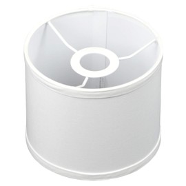 FenchelShades.com 7" Top Diameter x 7" Bottom Diameter x 6" Height Fabric Drum Lampshade European Attachment with 1" Drop (Linen White)