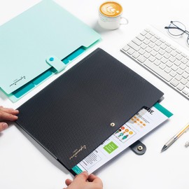 Sooez Accordion File Organizer, 8 Pocket Expanding File Folder with Labels, Letter Size Folders for Documents, Portable Paper Bill Receipt Organizer for Home School Office Supplies, Green