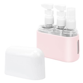 Skycase Travel Bottles - Leak Proof Refillable Tsa Approved Travel Size Toiletries, 3 in 1 Liquid Bottles Containers with Labels and Funnel Airplane Accessories Kits for Lotion Liquid (Pink)