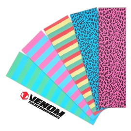 Venom Skateboards Griptape Pro Long Lasting Grip Tape for Skateboards 9" x 33" Skateboard Grip Tape - Skate Board Grip Tape For Skateboard Decks - Skateboard Accessories - Rasta Stripes