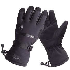 CAMYOD Men Waterproof Skiing Snowboarding Gloves with Zipper Pocket, Air Vent, Separated Liner Gloves-2 Pairs Set(2-Pair,L)