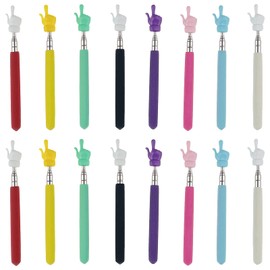 Miokun 16 Pieces Telescopic Teacher Pointer Finger Pointer Stick for Teachers Coach Presenter, Extends to 21.7 Inches (8 Colors)