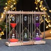 Large 60 Minute Hourglass, with Transparent Glass & Natural Oak