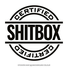 Certified Shitbox Funny Car Sticker - JDM Dub Classic Car Rat Rod Hot Rod Drift