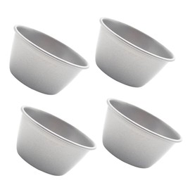 4Pcs High-Carbon Steel Pudding Molds Nonstick Baking Cups for Muffins and Easy Release Bakeware Set