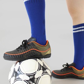 Hawkwell Kids Indoor Comfortable Soccer Shoes(Toddler/Little Kid/Big Kid), Black PU, 1 M US