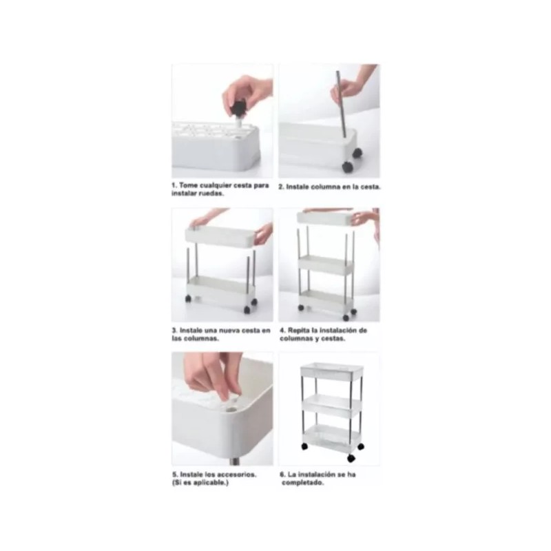 TvShopping Carrito Delgado Organizador Multiuso De Plastico P/ Hogar Cd