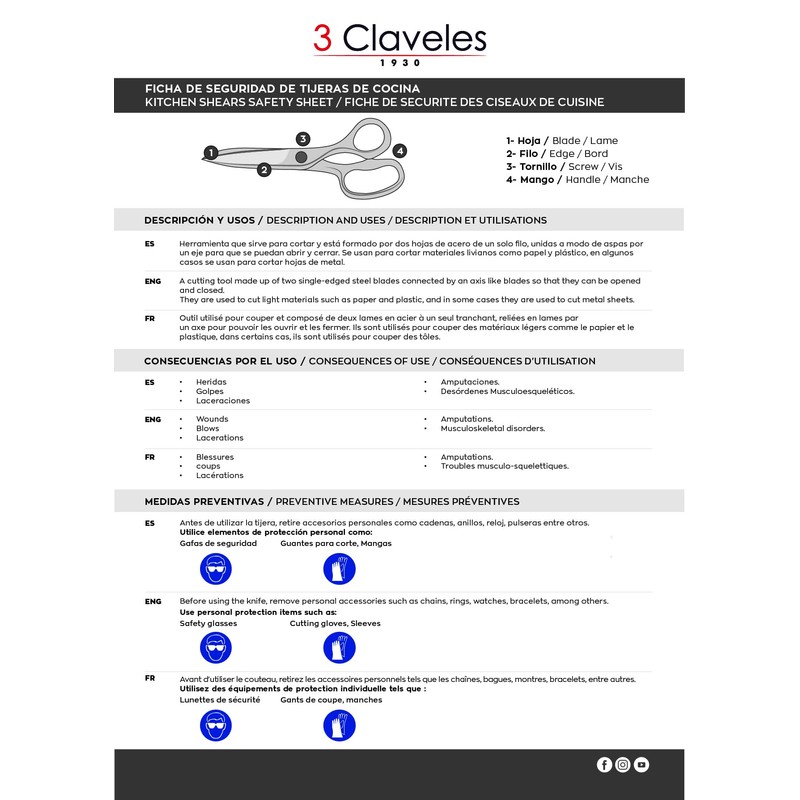 3 Claveles Carving Forged Steel 3 Claveles 9.5 "