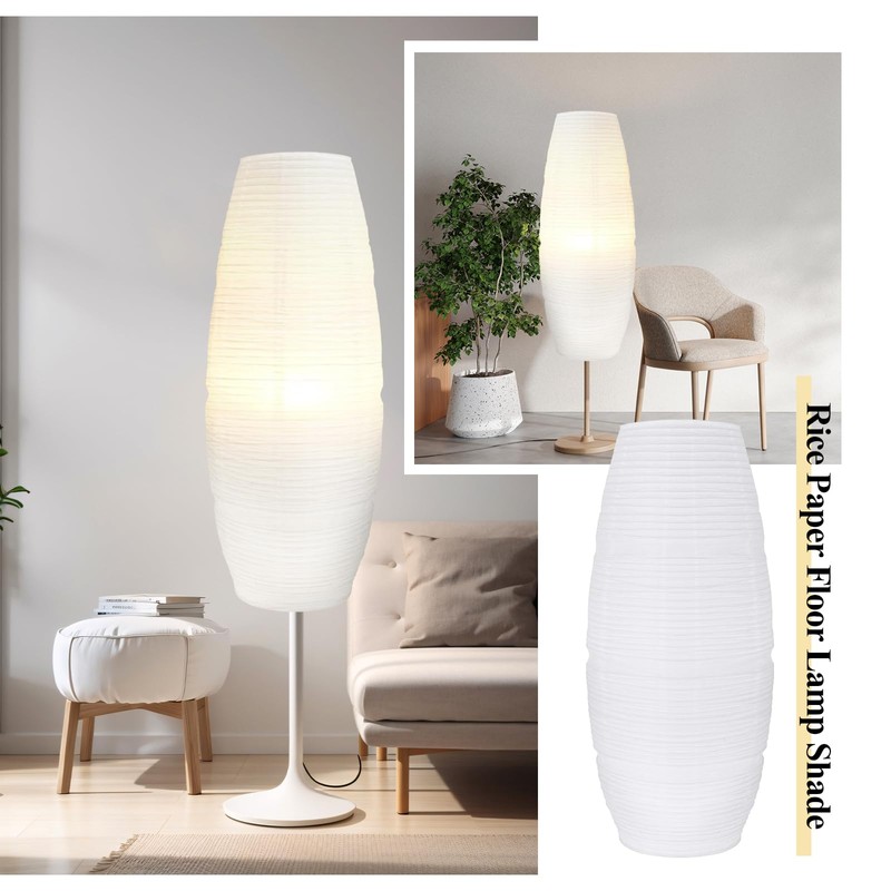 Fenteer Rice Paper Floor Lamp Shade Simple Floor Lampshade Foldable