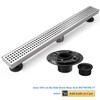 WEBANG 32 Inch Rectangular Linear Shower Floor Drain With Accessories,Quadrato