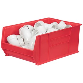 Akro-Mils 30290 Super-Size AkroBins Plastic Storage Bins, Space-Saving Stackable Bins for Garage, Classroom, Warehouse Organization, 30-Inch L x 18-Inch W x 12-Inch H, Red, 1-Pack