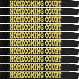 10 Pcs Homecoming Court Sashes with Gold Glitter, Black Homecoming Court Sash for Homecoming King and Queen Sashes Cosplay Pageants Homecoming Party Dance Graduation Party Favors