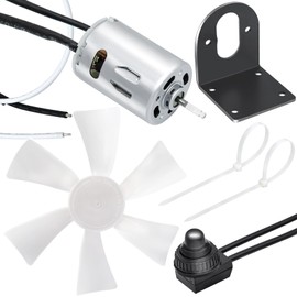 mznowsea 6" RV Vent Fan Blade with 12V RV V ent Fan Motor D-Shaft RV Bathroom Fan Motor for Camper Roof Vent, with ON OFF Switch, Mounting Bracket
