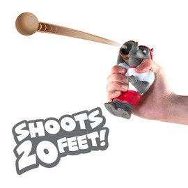 Hog Wild Football Rhino Ball Popper Toy - Includes 4 Soft Foam Balls - Squeeze to Pop Air Powered Balls Up to 20 Feet - Launcher Safe for Indoor/Outdoor Play - Gift for Kids, Girls, Boys Ages 5+