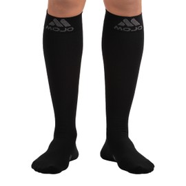 4XL Mojo Compression Socks Unisex Comfortable Knee Hi Firm Support Compression Socks 20-30 mmHg | Knee Length Sock | Medical Support Socks | Stretchable | Black