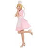 Cosplay.fm Disfraz de enfermera para mujer, vestido rosa con sombrero