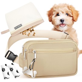 YIBONIKA Treat Bag for Dogs, Practical Dog Walking Bag for Dog Training, Multifunctional Treat Bag for Dogs with Removable Inner Pocket, Waste Bag, Hands-Free Hook, Khaki