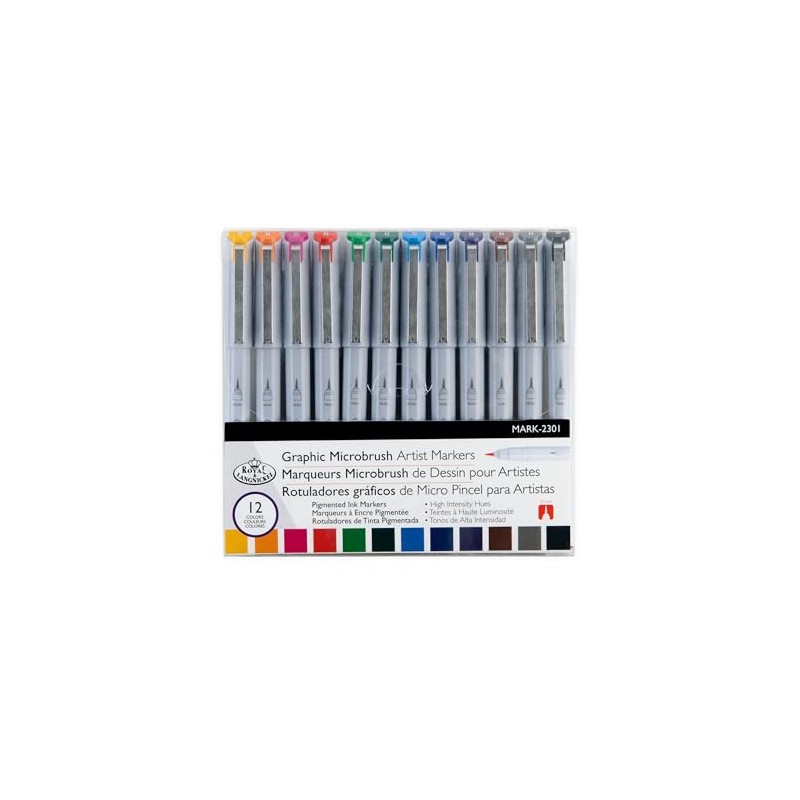 Royal & Langnickel - 12pc Graphic Microbrush Artist Markers
