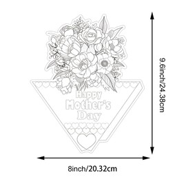 Remerabel 40 Pcs Mother’s Day DIY Flower Bouquet Kit 8 x 9.6 inch Color Your Own Paper Flowers for Classroom Activities Party Favors Gifts Coloring Crafts for School Home