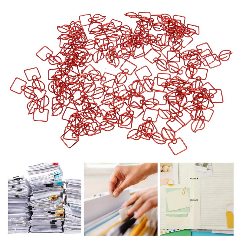 100pcs Paper Clips Prevent Slip Cute Candle Shaped Decorative Metal