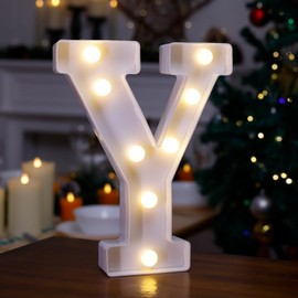 TRONSBOO LED Marquee Sign Light Up Letters, Alphabet Light Up Sign, Battery Powered LED Letter Lights for Night Light, Wedding, Birthday, Party, Christmas or Home Decor (Y)