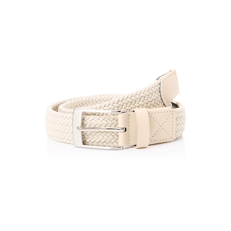 JACK & JONES Men's Jactheo Woven Belt Braided, White, 80