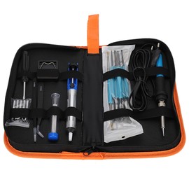 19pcs 60W Adjustable Temperature Soldering Iron Kit with Tip Stand Desoldering Pump
