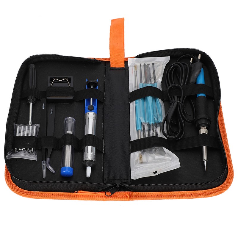 19pcs 60W Adjustable Temperature Soldering Iron Kit with Tip Stand