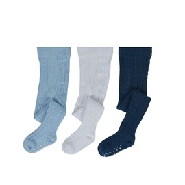 fluffyfeet Unisex Baby Tights Cotton Thick Leggings 3 Pack | Seamless Soft Cotton Anti Slip Sole Stockings for Boys Girls