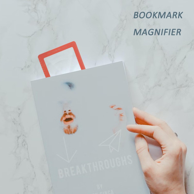Magnifierfactory MAGDEPO Bookmark Magnifier, Measurement Sheet Lens, Bookmark Size, Reading