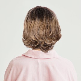 Kichvoe Short Wavy Hair Wig With Bangs For Women Natural Looking Synthetic Fiber Wigs Fluffy Bob Wigs