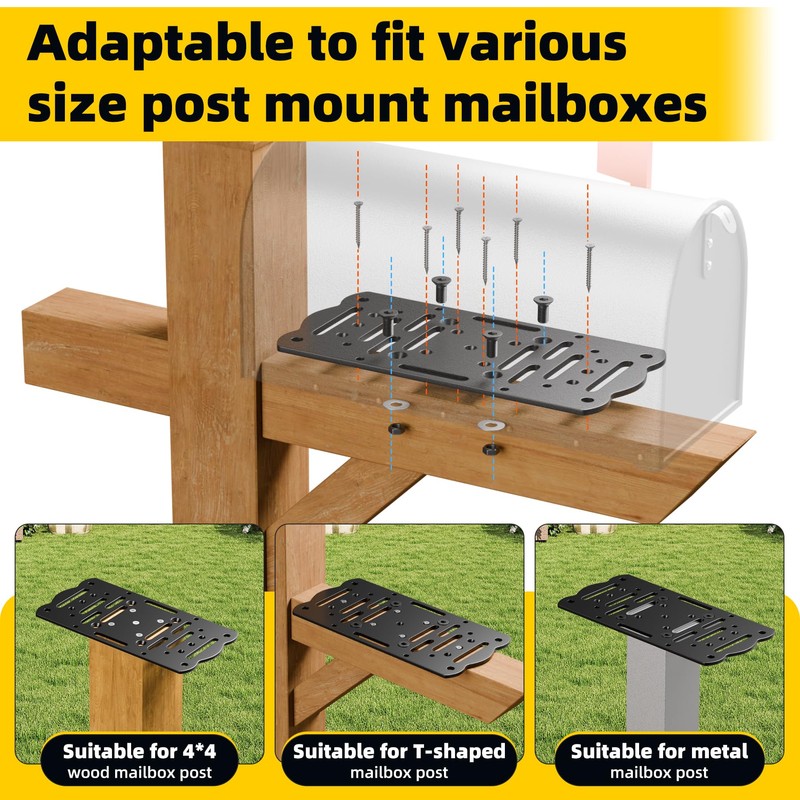 Dabolang Metal Mailbox Mounting Bracket,Post Mount Mailboxes Board,Mailbox Bracket for