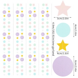 Pastel Rainbow Party Decorations Paper-Garland - 4pcs Birthday Twinkle Little Star Hanging Streamers Banner, Baby Shower Graduation Bridal Wedding Spring Ceiling Backdrop Decor Burgleda