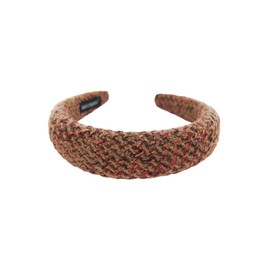 axy Knitted Hair Band with Fine Details Beautiful Women's Headband Hair Accessories Hair Band Hairband HRK11A (Brown, Wide)