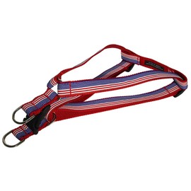 Small American Flag Dog Harness: 5/8" Wide, Adjusts 15-21" - Made in USA