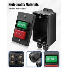 HUQUZN Table Saw Switch 110/ 220V, Single Phase On/Off Switch for Power Control and Safety