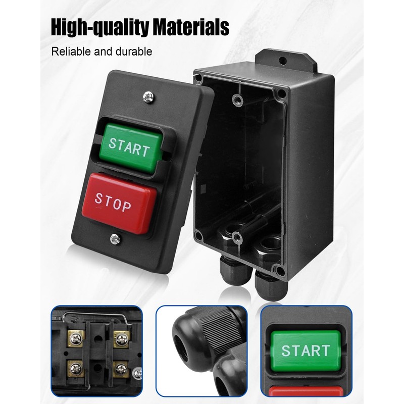 HUQUZN Table Saw Switch 110/ 220V, Single Phase On/Off Switch