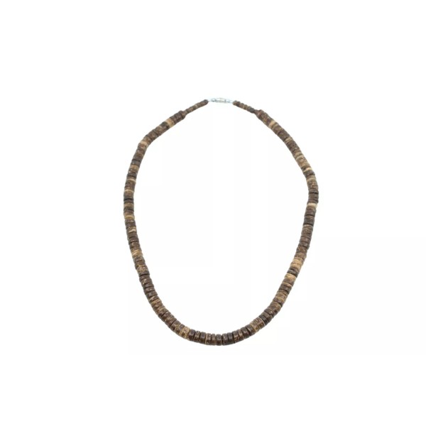Handmade Coconut Shell Necklace (Thick) - 20", Brown Coconut Shell,
