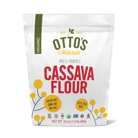 Otto's Naturals Otto's Naturals Certified Organic Cassava Flour, Gluten Free and Grain-Free Flour For Baking, Paleo, Non-GMO Verified, Made From 100% Yuca Root, All-Purpose Wheat Flour Substitute, 1.5 Lb. Bag