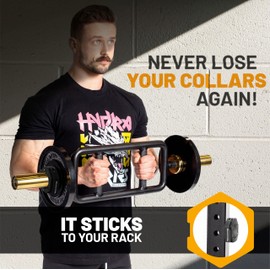 Magnetic Barbell Collars [Bells of Steel] Version 2.0 Premium Weight Bar Clamps, Quick Release Barbell Clips, Olympic Barbell Clamps, High-Strength Nylon Gym Clips, Pair, Black