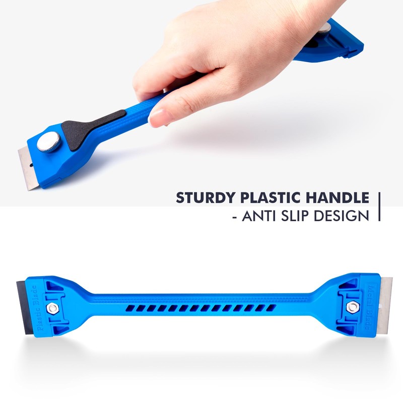 FOSHIO Long Handle Razor Blade Scraper, Two Sided Scraper Tool