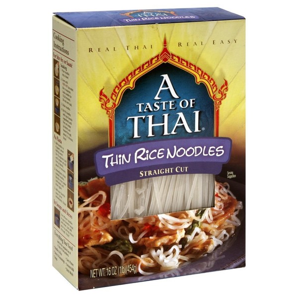 A Taste of Thai Thin Rice Noodle, 16 Ounce - 6 per case.