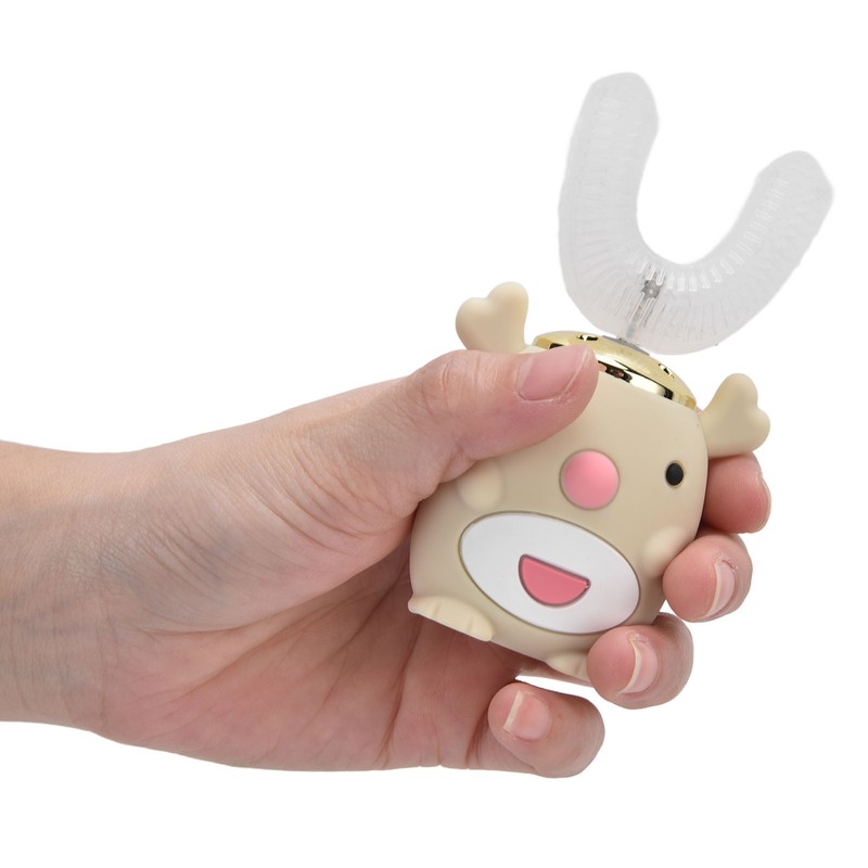 U Shaped Toothbrush Cartoon Cute Design Waterproof 5 Brushing Modes