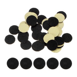 HARFINGTON 48pcs Round Adhesive Felt Circles, 13mm 1/2" Pre Cut Felt Craft Stickers Non-Woven Mini Felt Fabric Circles for DIY Sewing Handcraft Cut Projects Craft Finishing, Black
