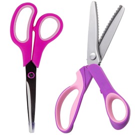 Pinking Shears for Fabric Cutting, Zig Zag Lace Scissors for Wig Sewing Dog-Tooth Serrated Scissors Miter Shears