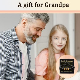 Father Day Gifts for Grandpa Bracelet for Birthday Gifts to Grandfather Natural Stone Bracelet to Men Grandad Papa Gift Idea from Grandkids
