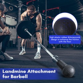 Landmine Attachment for Barbell, 450LB Load Bearing Barbell Bomb for Press, Row, Spin, Split Squats, 360 Degree Rotation T Bar Row Attachment Fits 2 Inch Olympic Bars for Gym Home