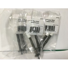 01-3028-322 3"W Antique Pewter Brown Spring Door Stop/Door & Wall, 3 packs of 2