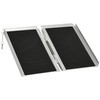Textured Aluminum Folding Wheelchair Ramp, 2' Portable Threshold Ramp for